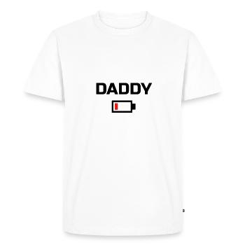 DADDY T-shirt à faible consommation d'énergie NOIR ÉTIQUETÉ - T-shirt Premium bio Homme - blanc - Devant - Nico (187cm)