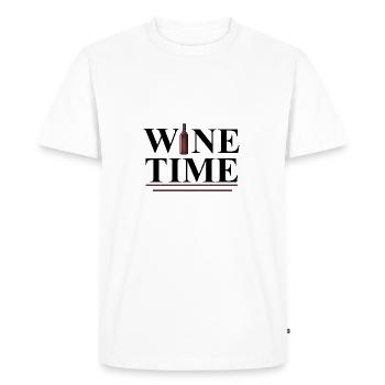 Heure du vin - T-shirt Premium bio Homme - blanc - Devant - Nico (187cm)