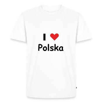 J'aime Polska - T-shirt Premium bio Homme - blanc - Devant - Nico (187cm)