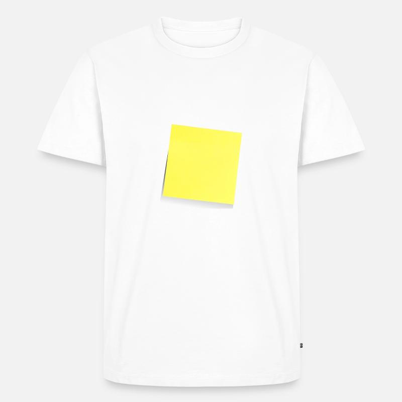note jaune , adhésif , sticky note - T-shirt Premium bio Homme - blanc