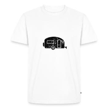Caravan noir en détresse camping cadeau - T-shirt Premium bio Homme - blanc - Devant - Nico (187cm)