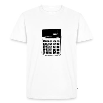 Calculatrice Nostalgie - T-shirt Premium bio Homme - blanc - Devant - Nico (187cm)