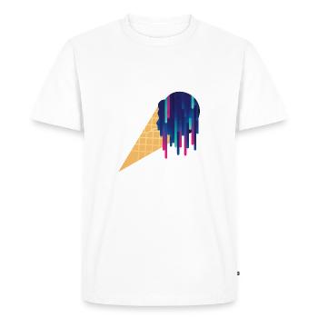 Crème glacée fraîche des années 80 style vacances rétro colorées - T-shirt Premium bio Homme - blanc - Devant - Nico (187cm)