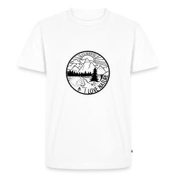 J'aime la nature - nature, camping, plein air, camping - T-shirt Premium bio Homme - blanc - Devant - Nico (187cm)