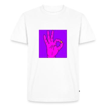 ok pourpre - T-shirt Premium bio Homme - blanc - Devant - Nico (187cm)