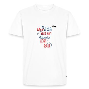 Daddy mechanic - Men's Premium Organic T-Shirt - white - Front - Nico (187cm)