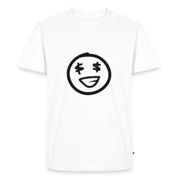 oeil de l'argent - T-shirt Premium bio Homme - blanc - Devant - Nico (187cm)