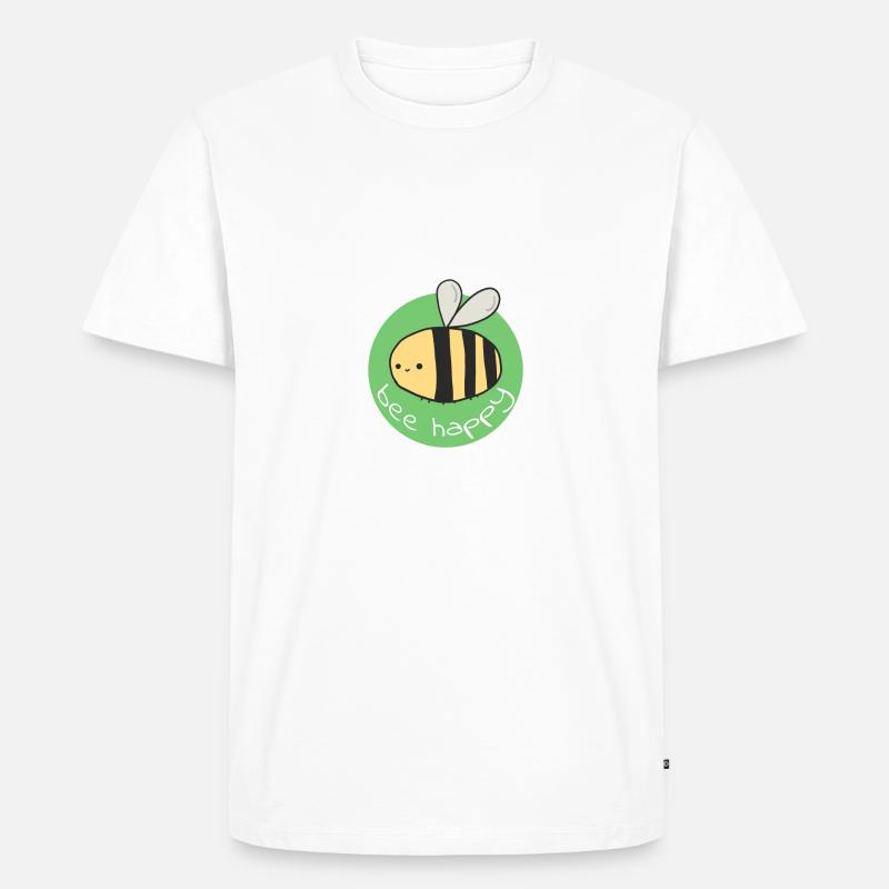 Biene - Männer Premium Bio T-Shirt - Weiß