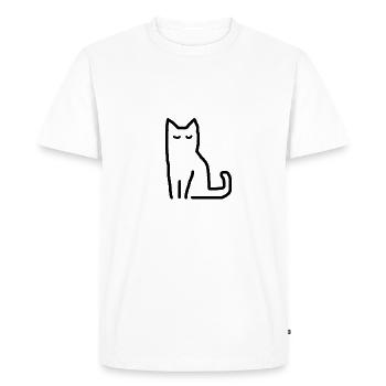 Cat Idée cadeau - T-shirt Premium bio Homme - blanc - Devant - Nico (187cm)
