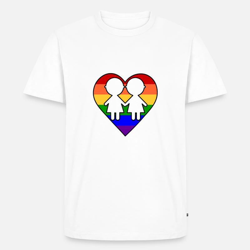 Frauenherz - Männer Premium Bio T-Shirt - Weiß