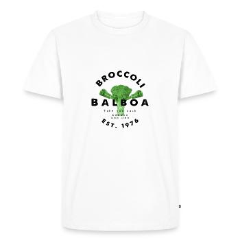 Broccoli Balboa - Men's Premium Organic T-Shirt - white - Front - Nico (187cm)