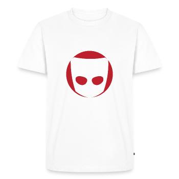Gay power grindr - T-shirt Premium bio Homme - blanc - Devant - Nico (187cm)