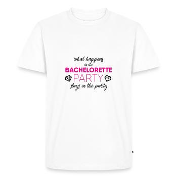 hen night - Men's Premium Organic T-Shirt - white - Front - Nico (187cm)