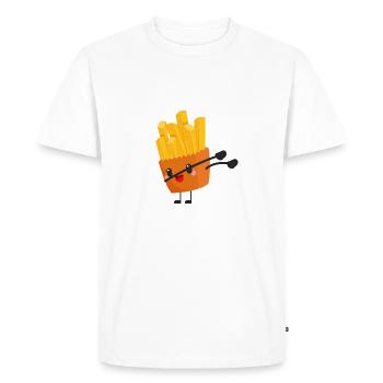Dabbing Frites - Cadeau idée - T-shirt Premium bio Homme - blanc - Devant - Nico (187cm)