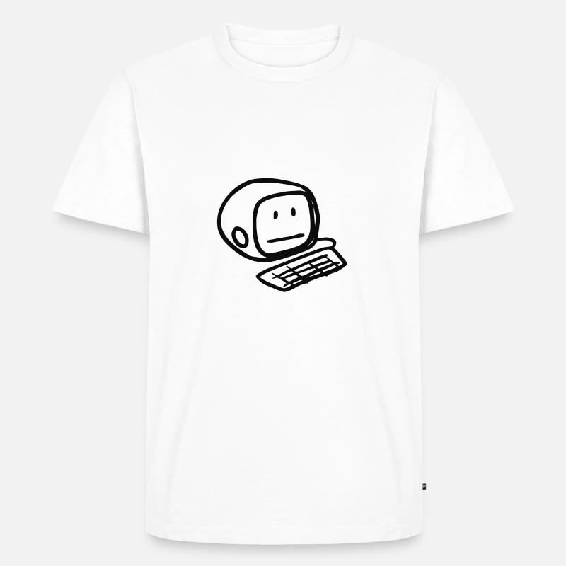 Computersmiley (Schwarz) - Männer Premium Bio T-Shirt - Weiß