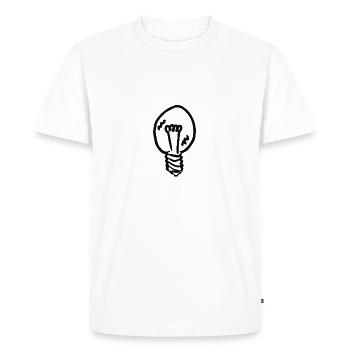 Light Bulb #IDEE (Black) - Men's Premium Organic T-Shirt - white - Front - Nico (187cm)
