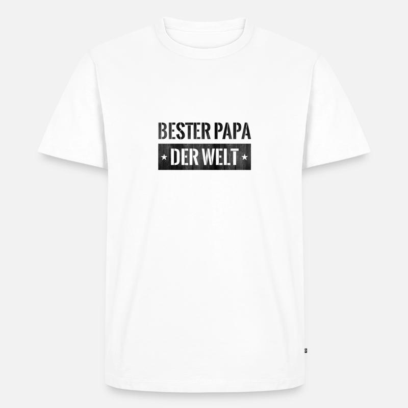 BESTER PAPA - Männer Premium Bio T-Shirt - Weiß