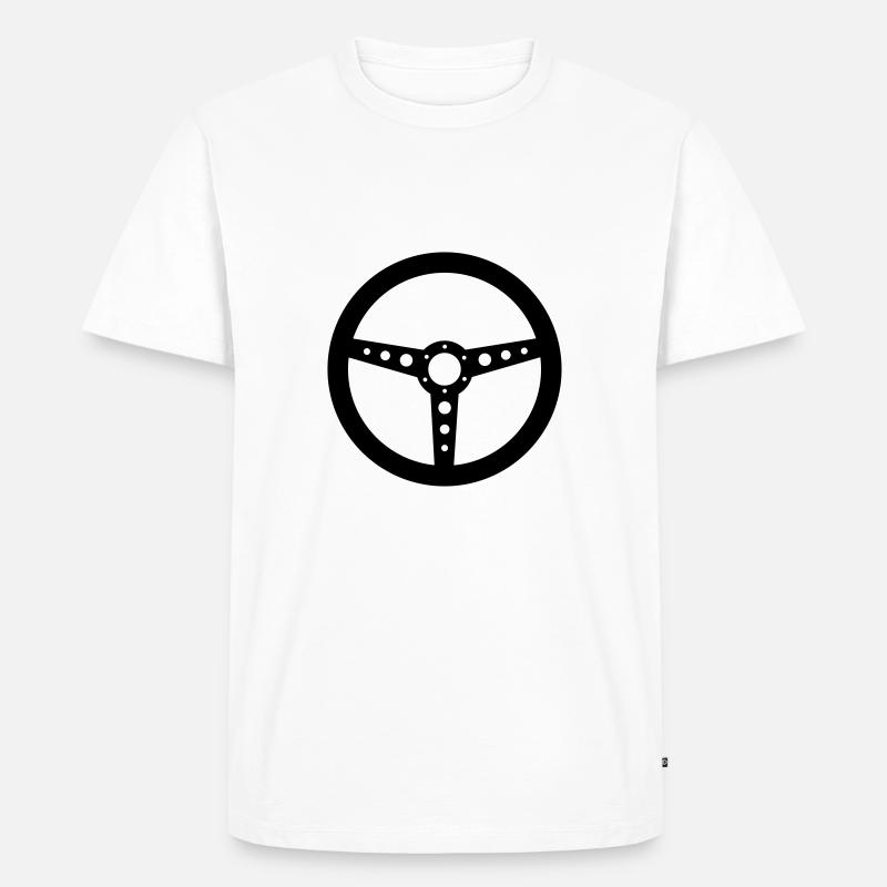 Lenkrad - Männer Premium Bio T-Shirt - Weiß