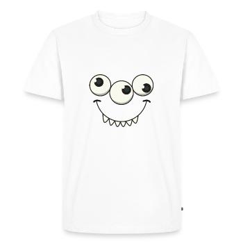 Monstre halloween cadeau yeux dessin animé enfants - T-shirt Premium bio Homme - blanc - Devant - Nico (187cm)