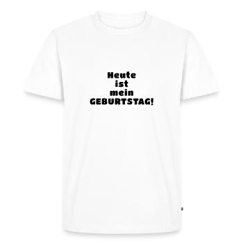 Aujourd'hui c'est mon anniversaire en noir - T-shirt Premium bio Homme - blanc - Devant - Nico (187cm)