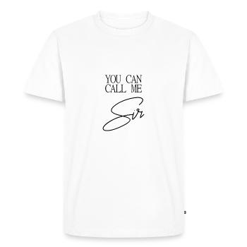 Vous pouvez m'appeler SIR - T-shirt Premium bio Homme - blanc - Devant - Nico (187cm)