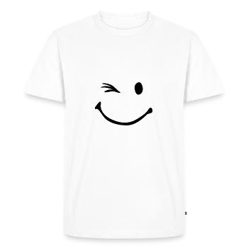 clin d'œil - T-shirt Premium bio Homme - blanc - Devant - Nico (187cm)