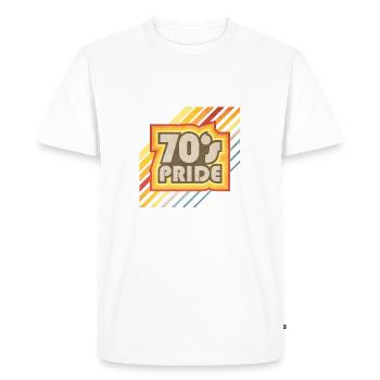 70's fierté - T-shirt Premium bio Homme - blanc - Devant - Nico (187cm)
