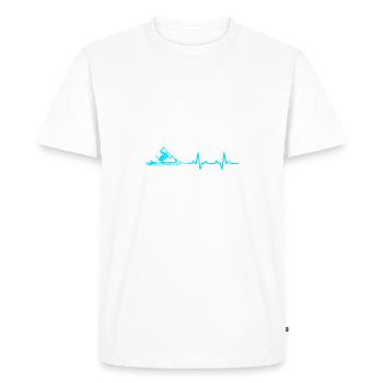 Battement de coeur Battement de coeur - T-shirt Premium bio Homme - blanc - Devant - Nico (187cm)
