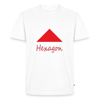Wrong Hexagon Shape - Men's Premium Organic T-Shirt - white - Front - Nico (187cm)