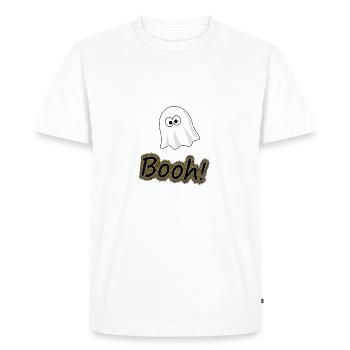 Ghost booh - Men's Premium Organic T-Shirt - white - Front - Nico (187cm)