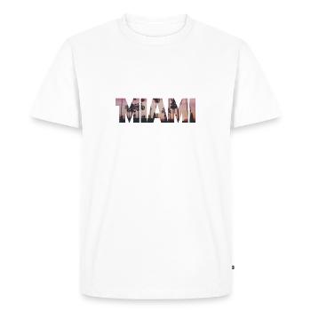 Miami Florida USA - T-shirt Premium bio Homme - blanc - Devant - Nico (187cm)
