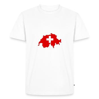 Flag of Switzerland and Map of Switzerland - Men's Premium Organic T-Shirt - white - Front - Nico (187cm)