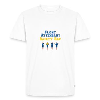 Rap de sécurité des agents de bord - hôtesse de l'air - T-shirt Premium bio Homme - blanc - Devant - Nico (187cm)