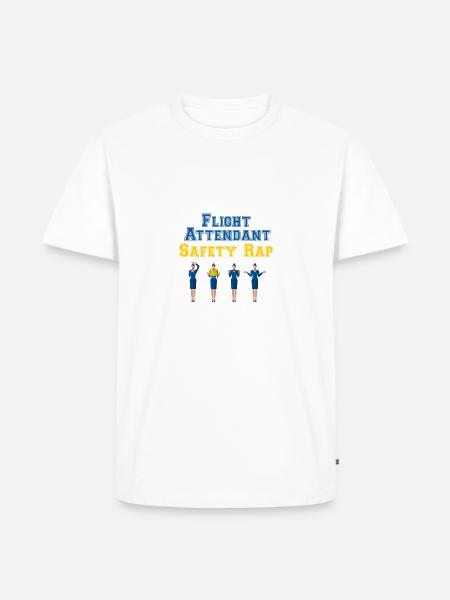 Flight Attendant Safety Rap - Flugbegleiter - Männer Premium Bio T-Shirt - Weiß