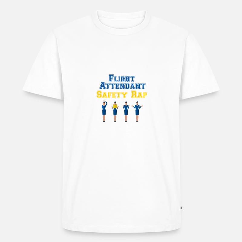 Flight Attendant Safety Rap - Flugbegleiter - Männer Premium Bio T-Shirt - Weiß