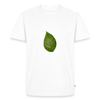 Feuille arbre plante printemps été automne vert - T-shirt Premium bio Homme - blanc - Devant - Nico (187cm)
