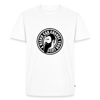 A BEARD CAN CHANGE YOUR LIFE - Men's Premium Organic T-Shirt - white - Front - Nico (187cm)