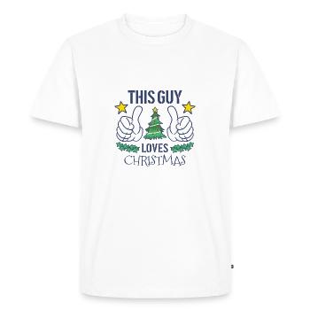 Christmas Christmas This guy loves - Men's Premium Organic T-Shirt - white - Front - Nico (187cm)