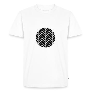 Modèle de flèche Dessin abstrait - T-shirt Premium bio Homme - blanc - Devant - Nico (187cm)