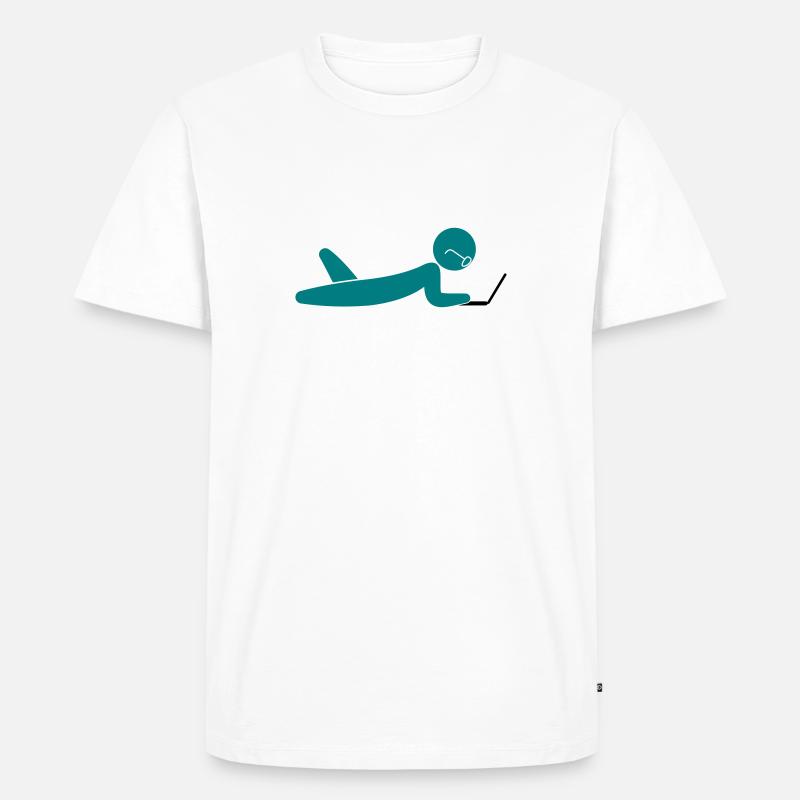 A programmer using a laptop - Men's Premium Organic T-Shirt - white