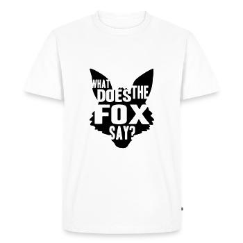 What Does The Fox Say Logo Design - Männer Premium Bio T-Shirt - Weiß - Vorne - Nico (187cm)
