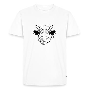 Manger animal drôle de vache - T-shirt Premium bio Homme - blanc - Devant - Nico (187cm)