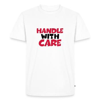 Handle with care - T-shirt Premium bio Homme - blanc - Devant - Nico (187cm)