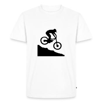 Downhill biking - T-shirt Premium bio Homme - blanc - Devant - Nico (187cm)