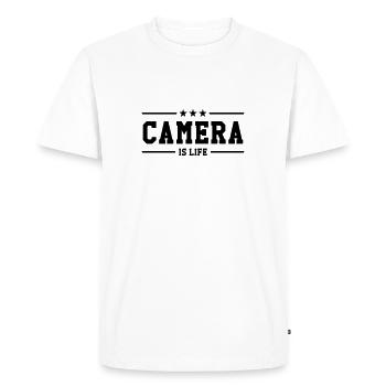 Cameraman / Camera / Video / Cadreur - T-shirt Premium bio Homme - blanc - Devant - Nico (187cm)