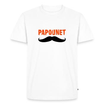 Papounet - T-shirt Premium bio Homme - blanc - Devant - Nico (187cm)