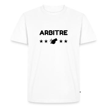 Arbitre / Arbitrage / Sport / Sifflet - T-shirt Premium bio Homme - blanc - Devant - Nico (187cm)
