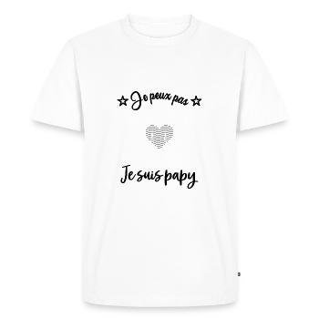 GRANDPA. FATHER'S DAY. HAPPY FATHER'S DAY. I LOVE YOU. - Men's Premium Organic T-Shirt - white - Front - Nico (187cm)