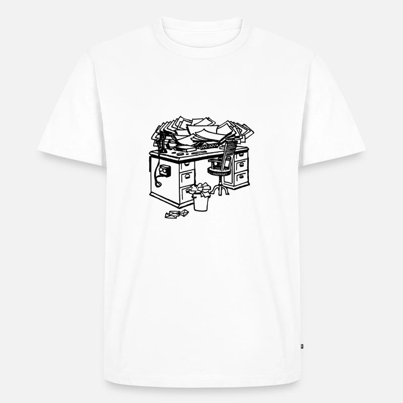 Schreibtisch - Männer Premium Bio T-Shirt - Weiß