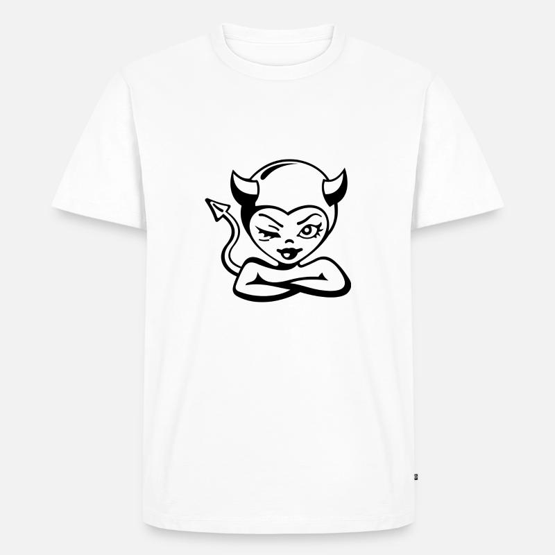 Devil Lady - Männer Premium Bio T-Shirt - Weiß